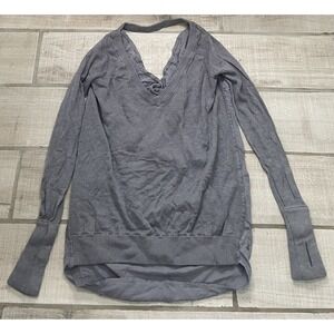 Lululemon Unity Drop Back Sweater Women's Size 6? Cashmere Blend EUC‎ Gray Grey